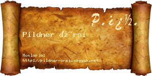 Pildner Örsi névjegykártya